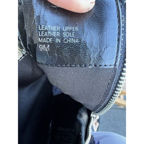 Vtg Joan & David Circa Black leather square toe classic Ankle Booties Boots 9M - Picture 7 of 12